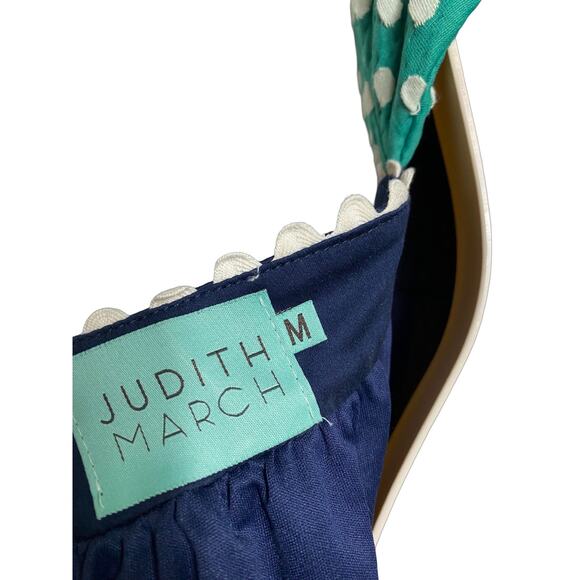 Judith March Green and White Polka Dot Sleeveless Open Back Dress M (2600) - Picture 5 of 7